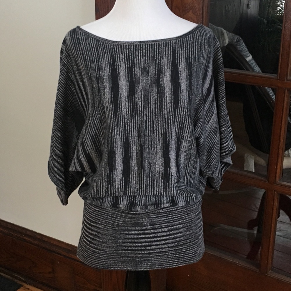Gray patterned Kimono Inspired Top